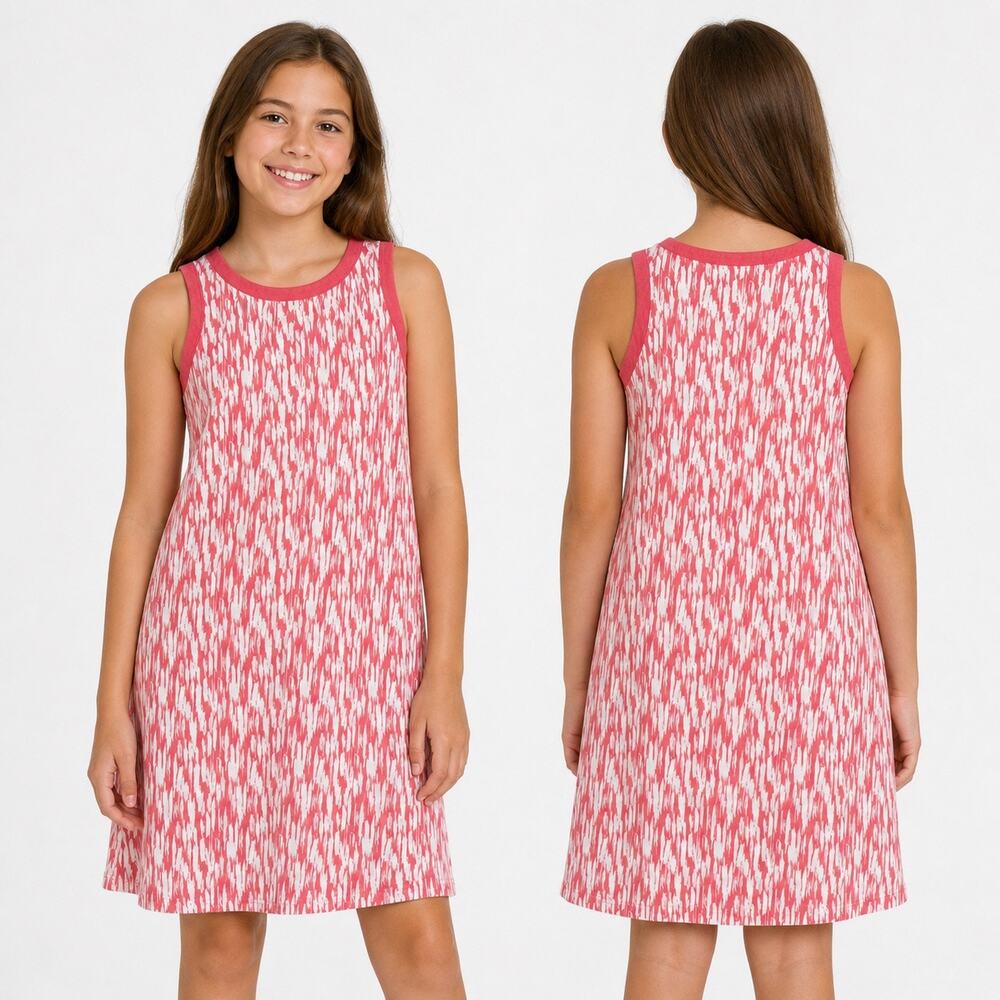 Duffield Lane Girls Dress Size 12 Sleeveless Red White Ikat Cotton